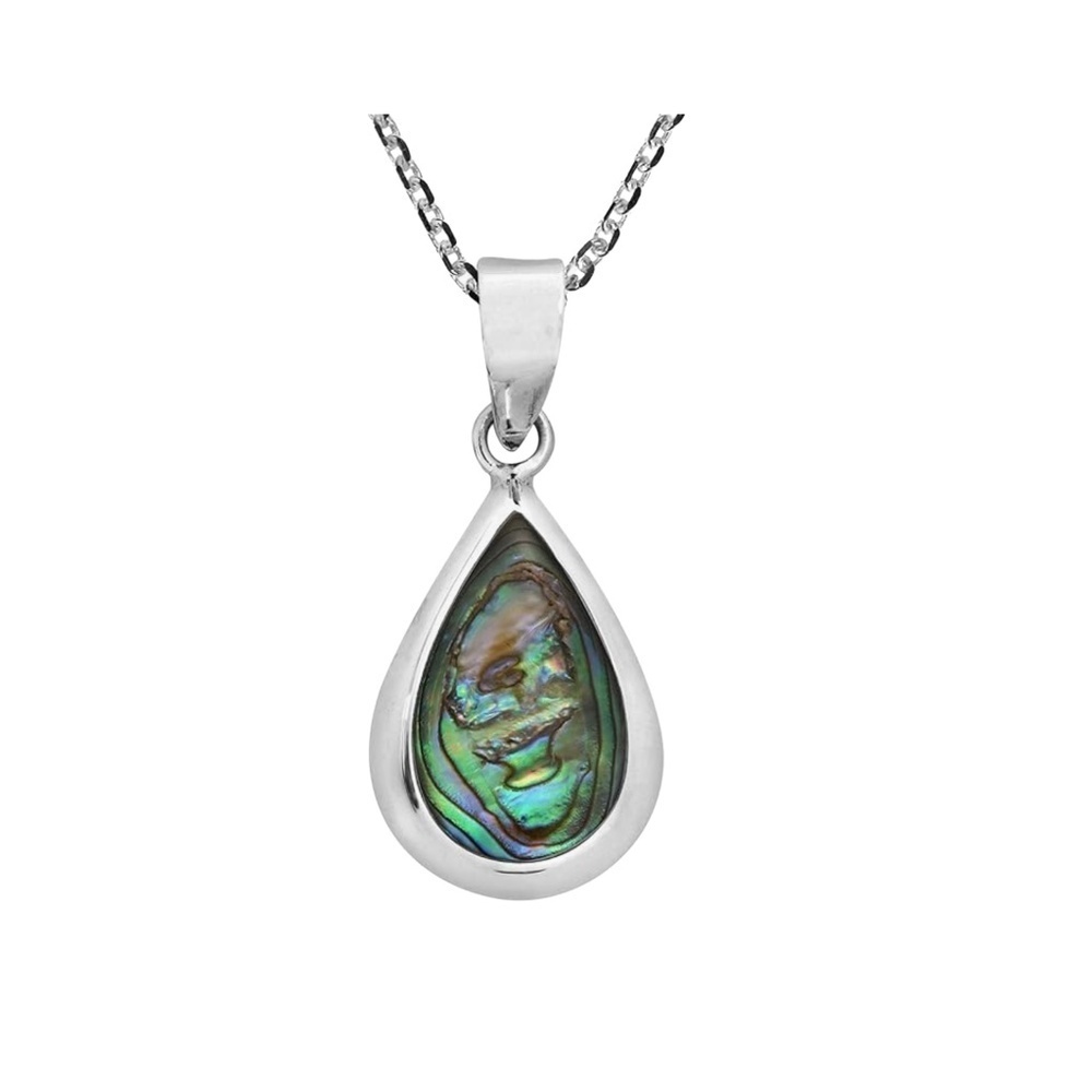 Teardrop Abalone Shell Pendant – Sterling Silver Setting (Pendant Only)